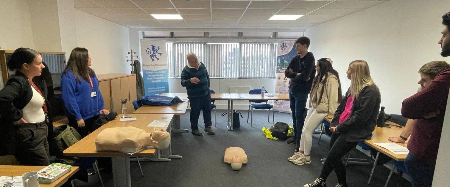 Our apprenticeship and graduate programme individuals completing the Ubique Training Academy's Emergency First Aid training.
