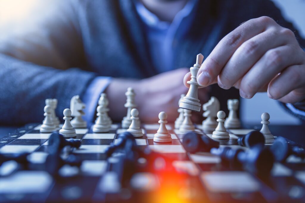man playing a game of chess