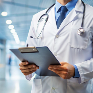 doctor with clipboard